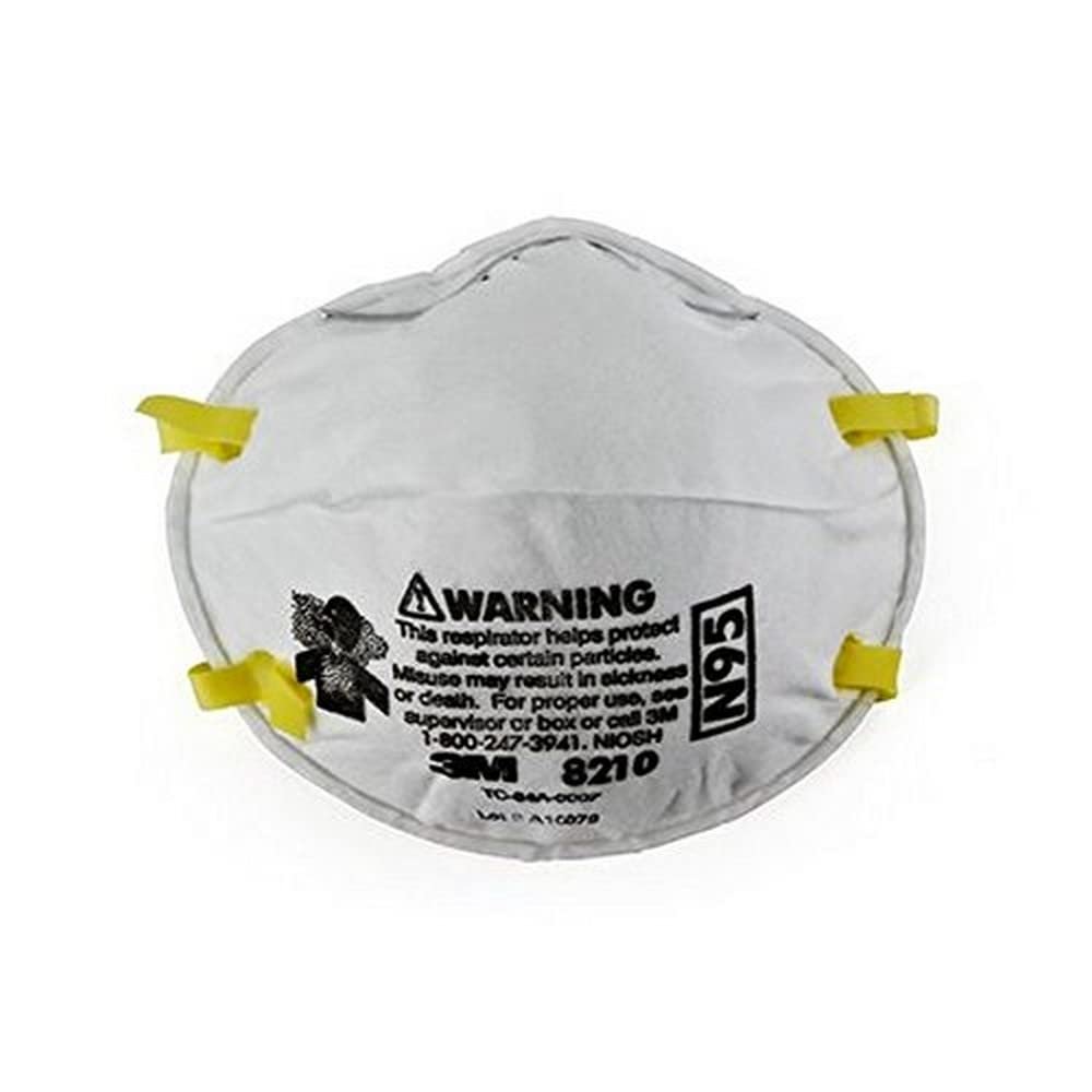 3M 8210 Particulate Respirator, N95, Pack of 20 Disposable Respirators, NIOSH APPROVED, Two-Strap Cup Style Design, Lightweight with Cushioning Nose Foam