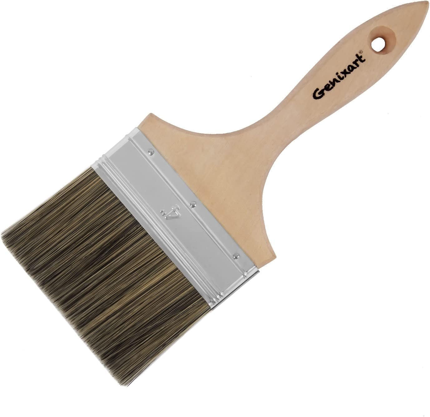 Double Thick Chip Paint Brush – Wood Stain Brushes for Painting Walls and Fence Staining – Wooden Handle Masonry Paintbrush for Varnish, Paste, Gesso and Limewash (4 inch)