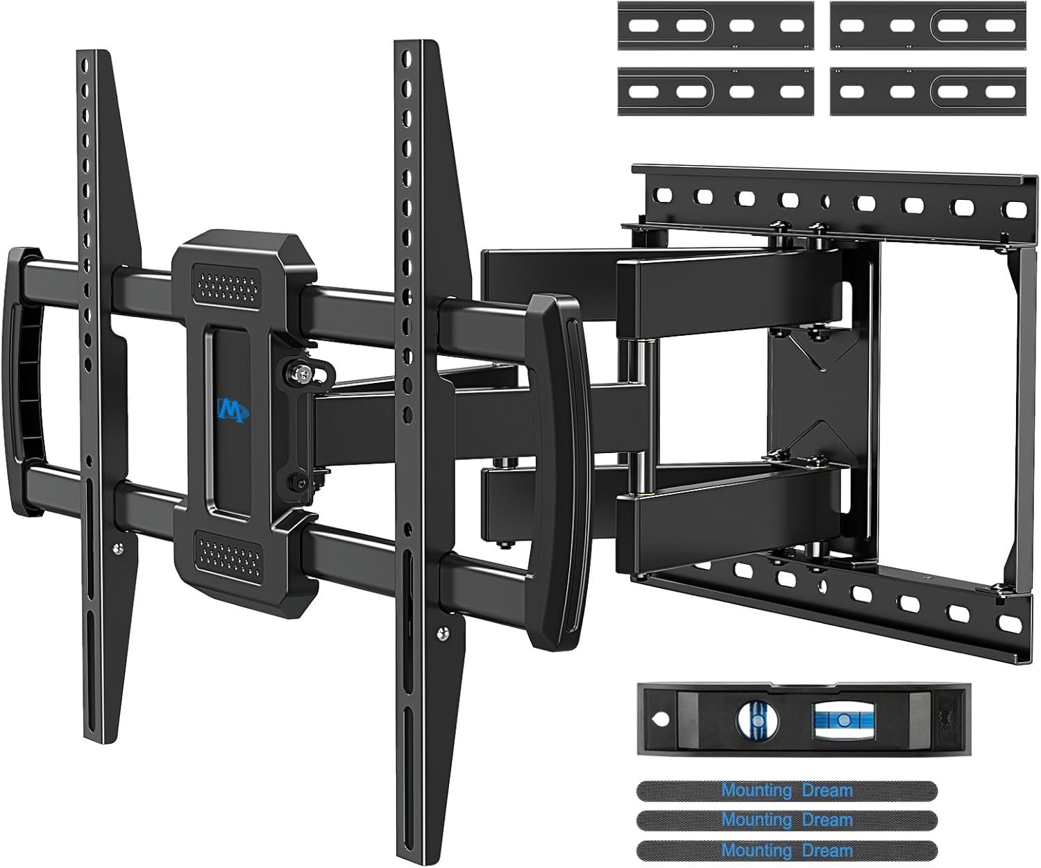 Mounting Dream TV Wall Mounts Bracket for Most 42-84 Inch TVs, UL Listed Premium TV Mount Full Motion with Articulating Arms, Max VESA 600x400mm and 100LBS, Fits 16″, 18″, 24″ Studs, MD2296-24K