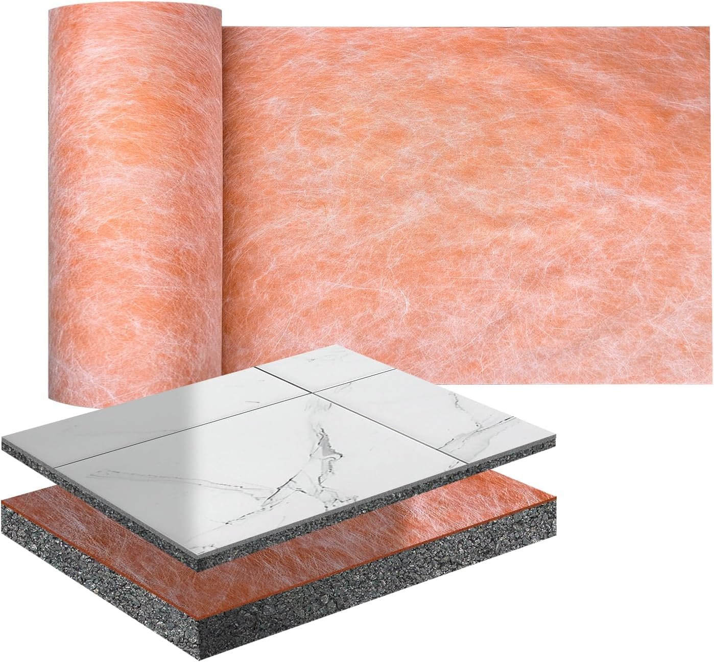 Waterproofing Membrane 9.8 in x 49.2 ft / 40 Sq Ft Waterproof Membrane for Shower 23.6mil Thickness Shower Waterproof Membrane for Sauna, Bathroom, Walls, Tile, Kitchen, Roof and Wet Areas