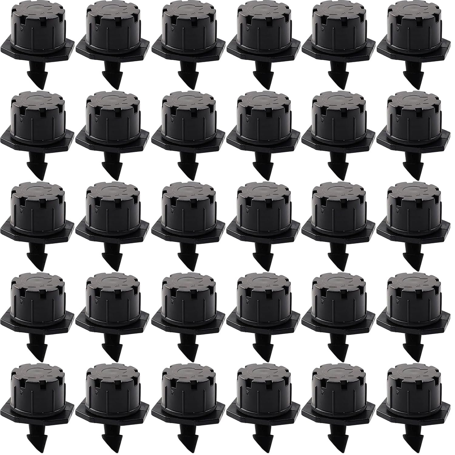 GXXMEI 150PCS Adjustable Drip Irrigation Emitters, 1/4Inch Adjustable Micro Drip Irrigation System Watering Sprinklers Anti-Clogging Emitter Dripper Black Garden Supplies