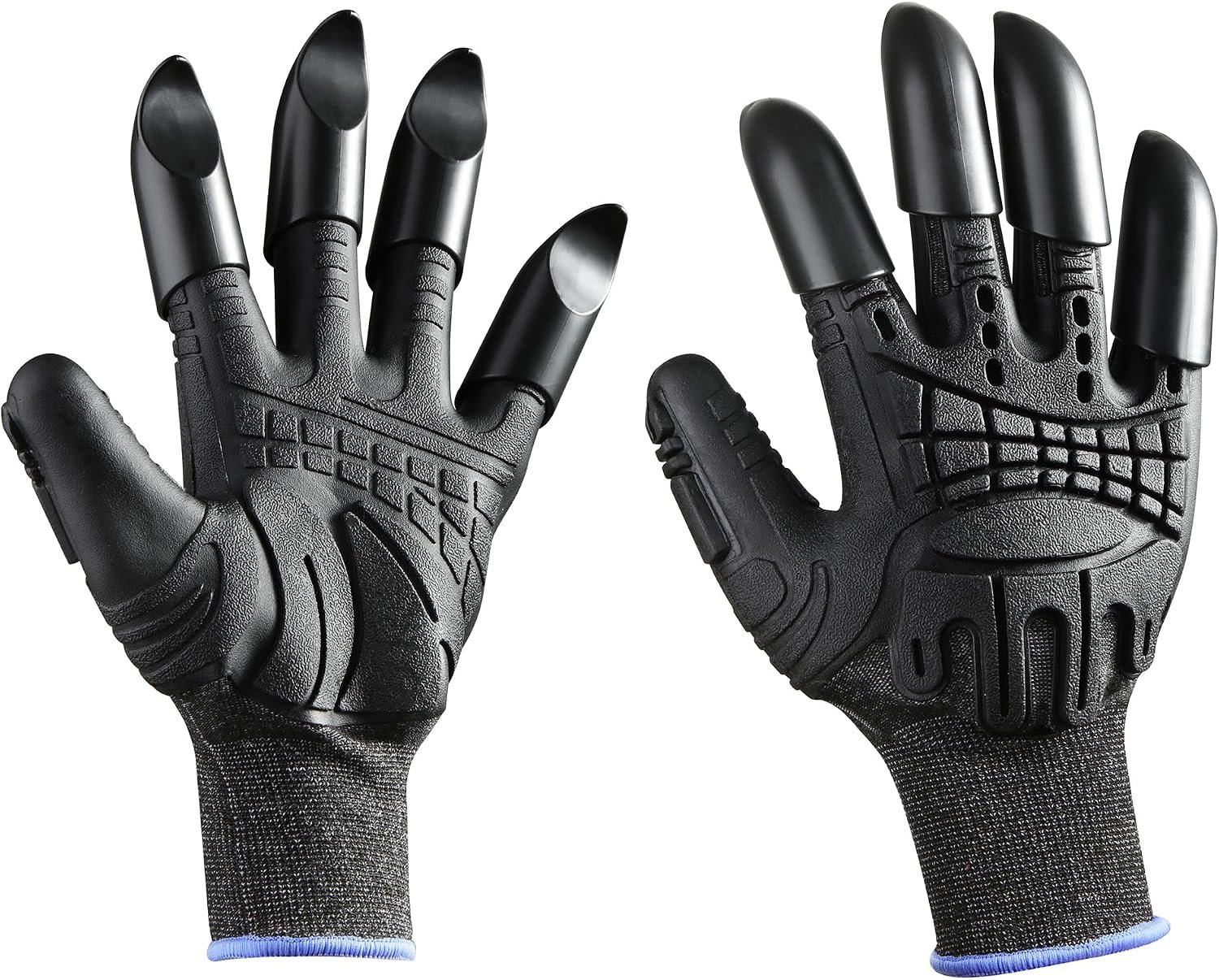 Claw Gardening Gloves, Gardening Gloves with Claws for Gardening, Digging, Beach Combing,Black (Large)