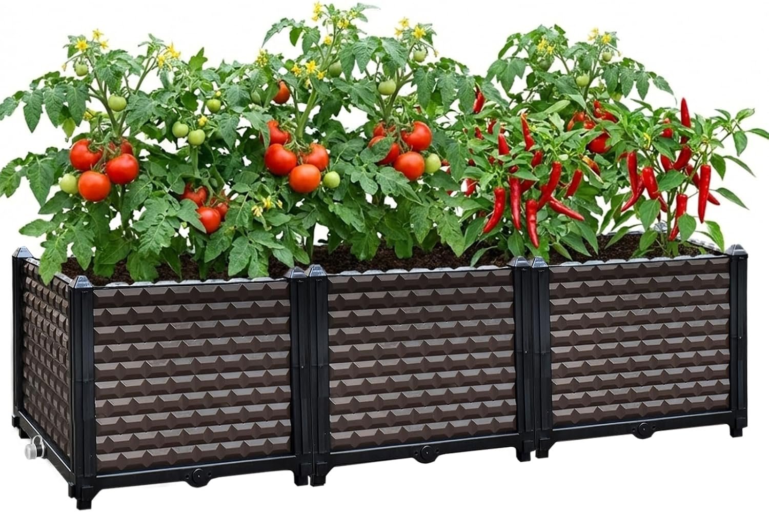 Large Planters for Outdoor Plants 14″ Tall Planter Box, 47.2″L x 15.7″W | Raised Beds for Gardening Self Watering, Elevated Planter Box with Legs, Rectangular Garden Planters for Outdoor Plants